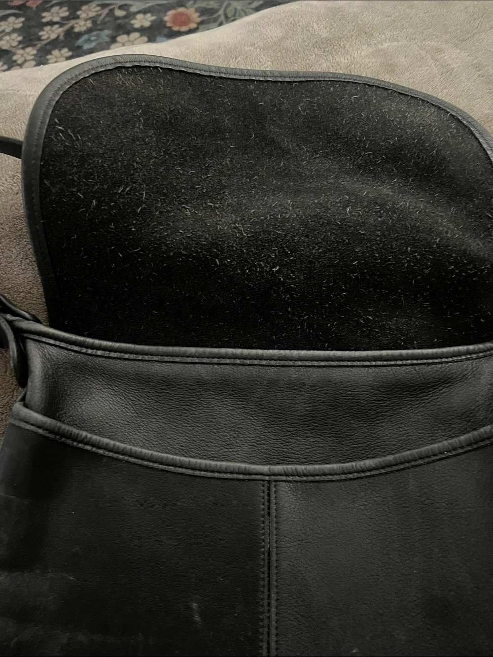 Vintage Coach Black Leather Flap Shoulder Bag No d71-4115 - Picture 2 of 10